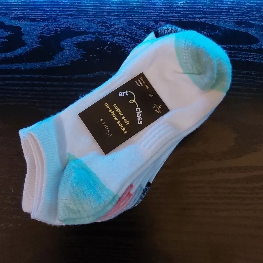 Girls super soft no show socks 6 pairs | Art Class | Shoe size 3-10